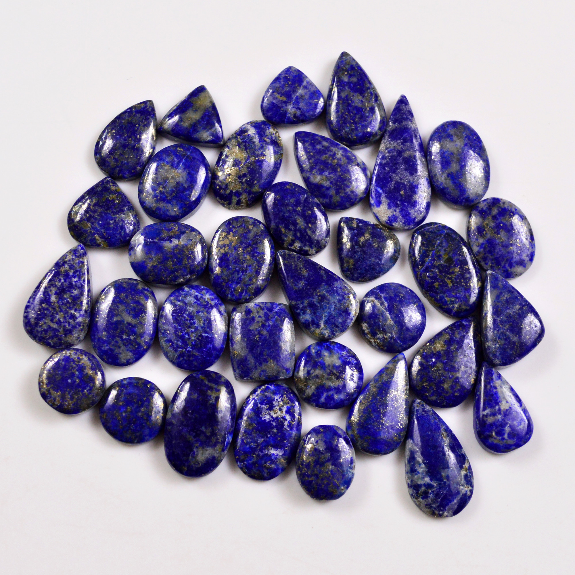 33 Pcs 320 Cts Natural Lapis Lazuli Cabochons Gemstone Lot for jewellery making25x11 12x12mm 19720
