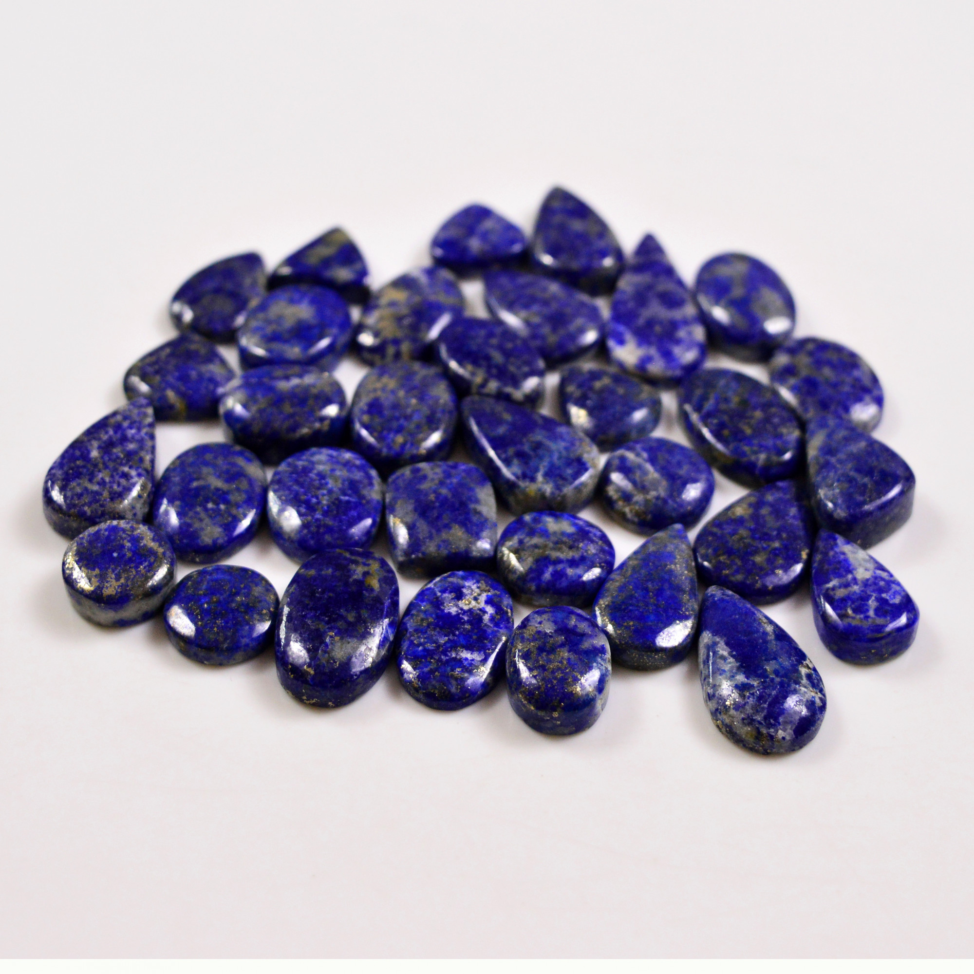33 Pcs 320 Cts Natural Lapis Lazuli Cabochons Gemstone Lot for jewellery making25x11 12x12mm 19720