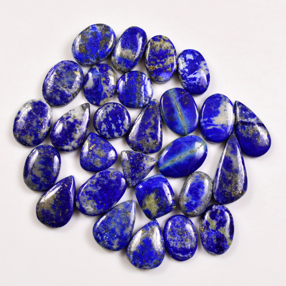 Image of 27 Pcs 263 Cts Natural Lapis Lazuli Cabochons Gemstone Lot for jewellery making24x11 11x11mm #19721