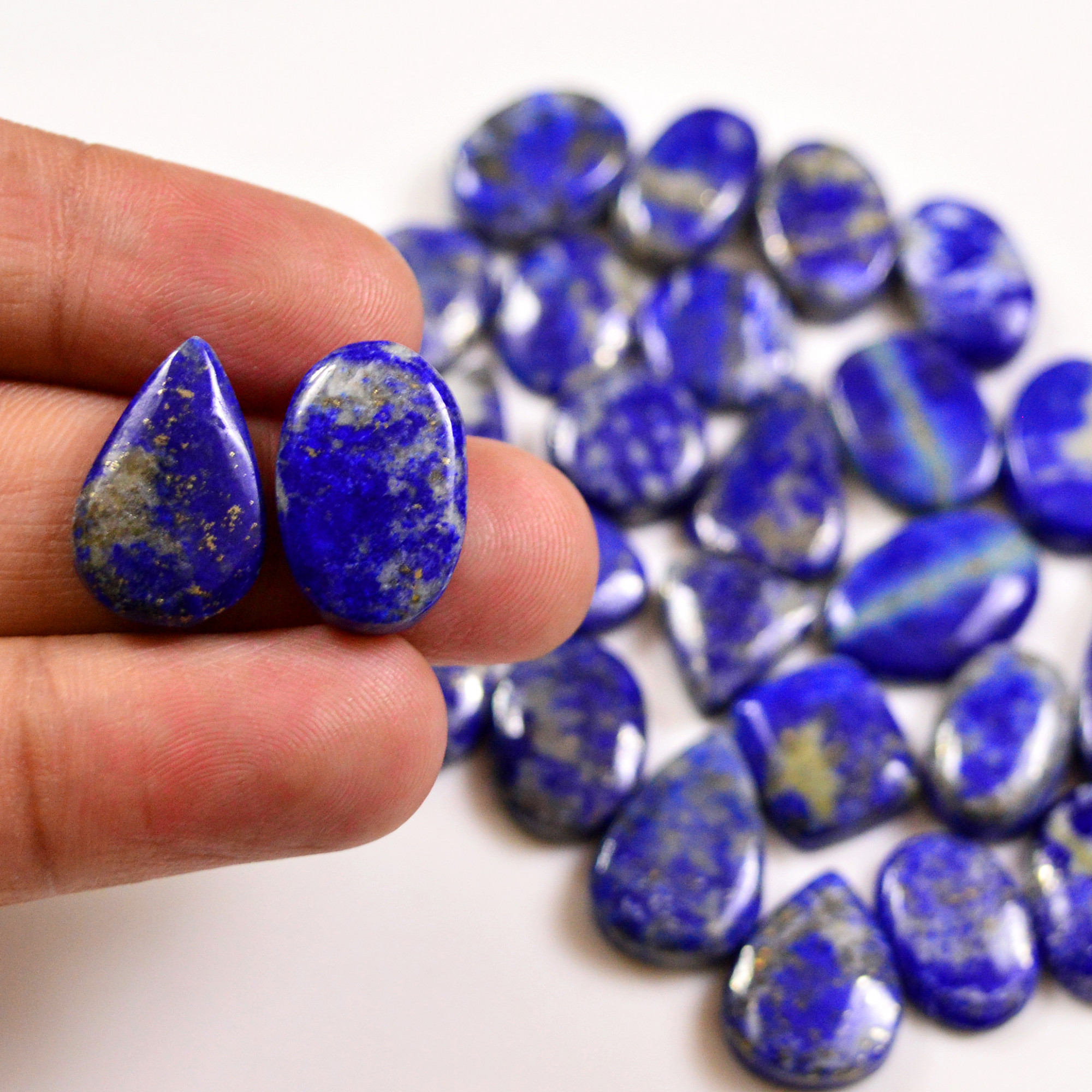 27 Pcs 263 Cts Natural Lapis Lazuli Cabochons Gemstone Lot for jewellery making24x11 11x11mm 19721