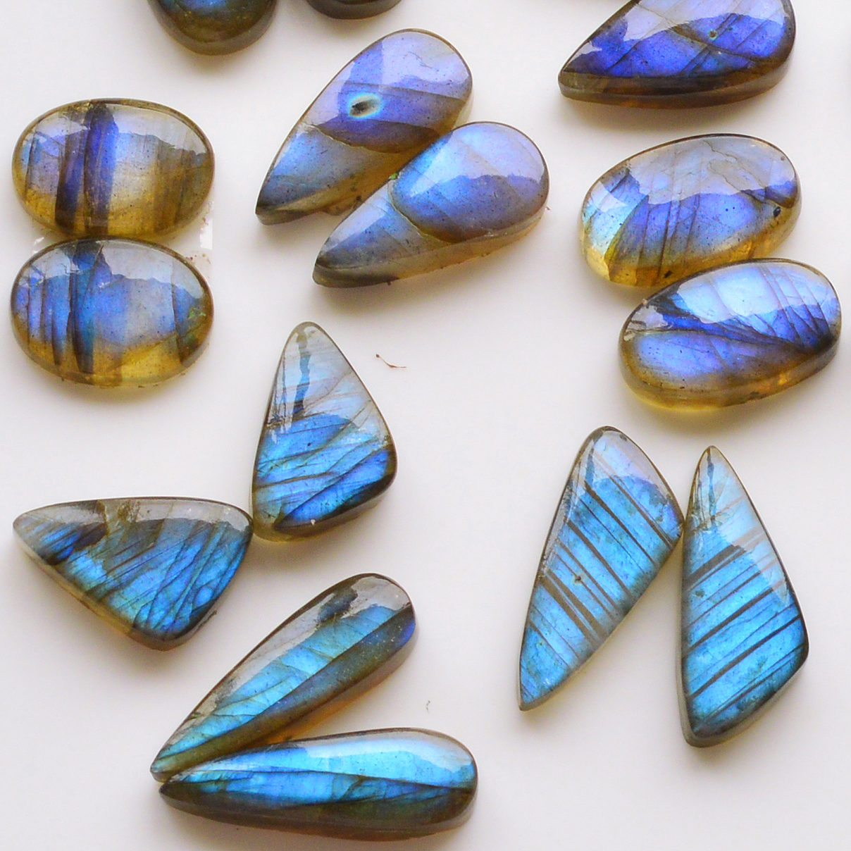 11 Pair 131Cts Natural Labradorite Pair Gemstone Lot for jewellery making 21x60 12x10mm 19753