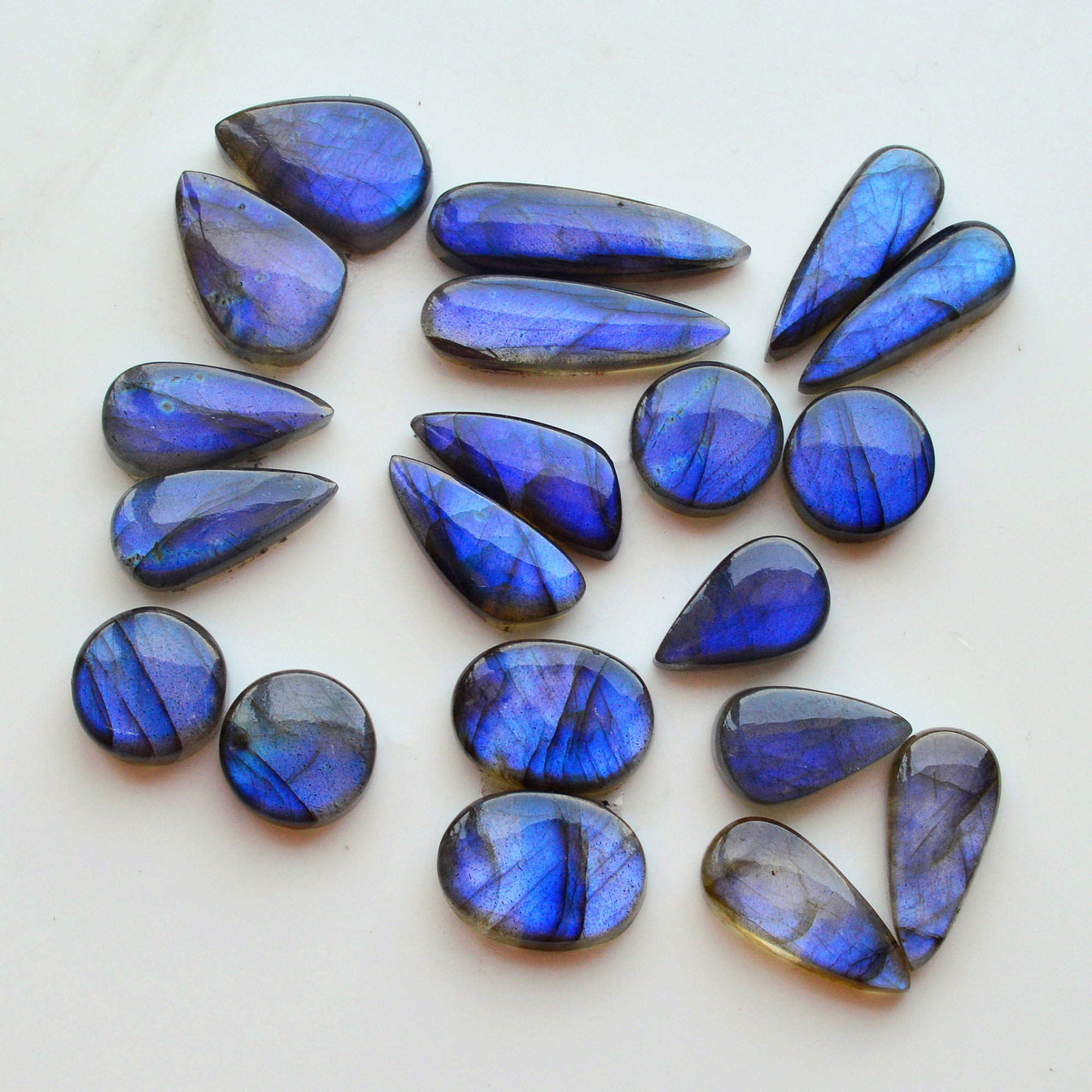 10 Pair 175Cts Natural Labradorite Pair Gemstone Lot for jewellery making 27x8 13x13mm 19754