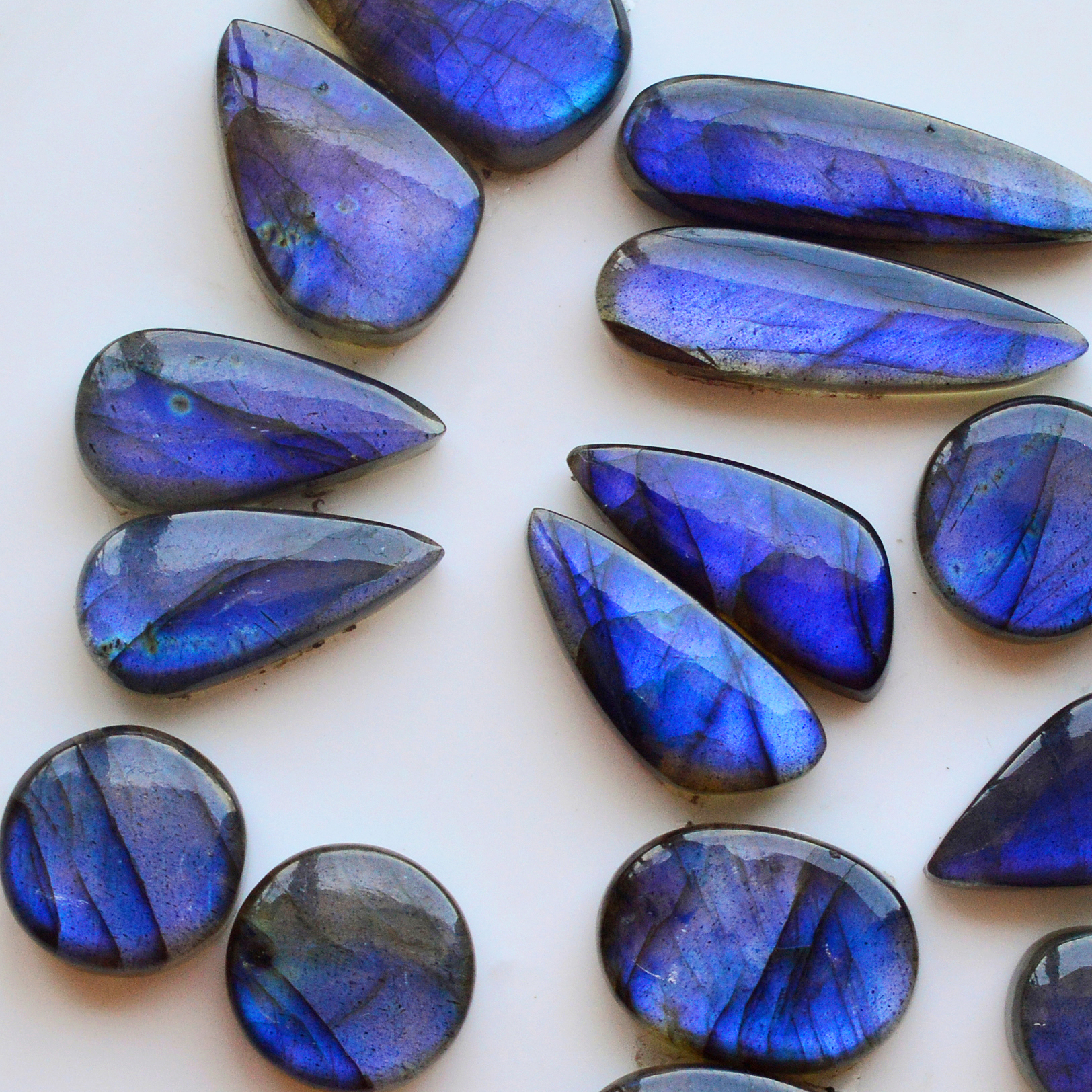10 Pair 175Cts Natural Labradorite Pair Gemstone Lot for jewellery making 27x8 13x13mm 19754