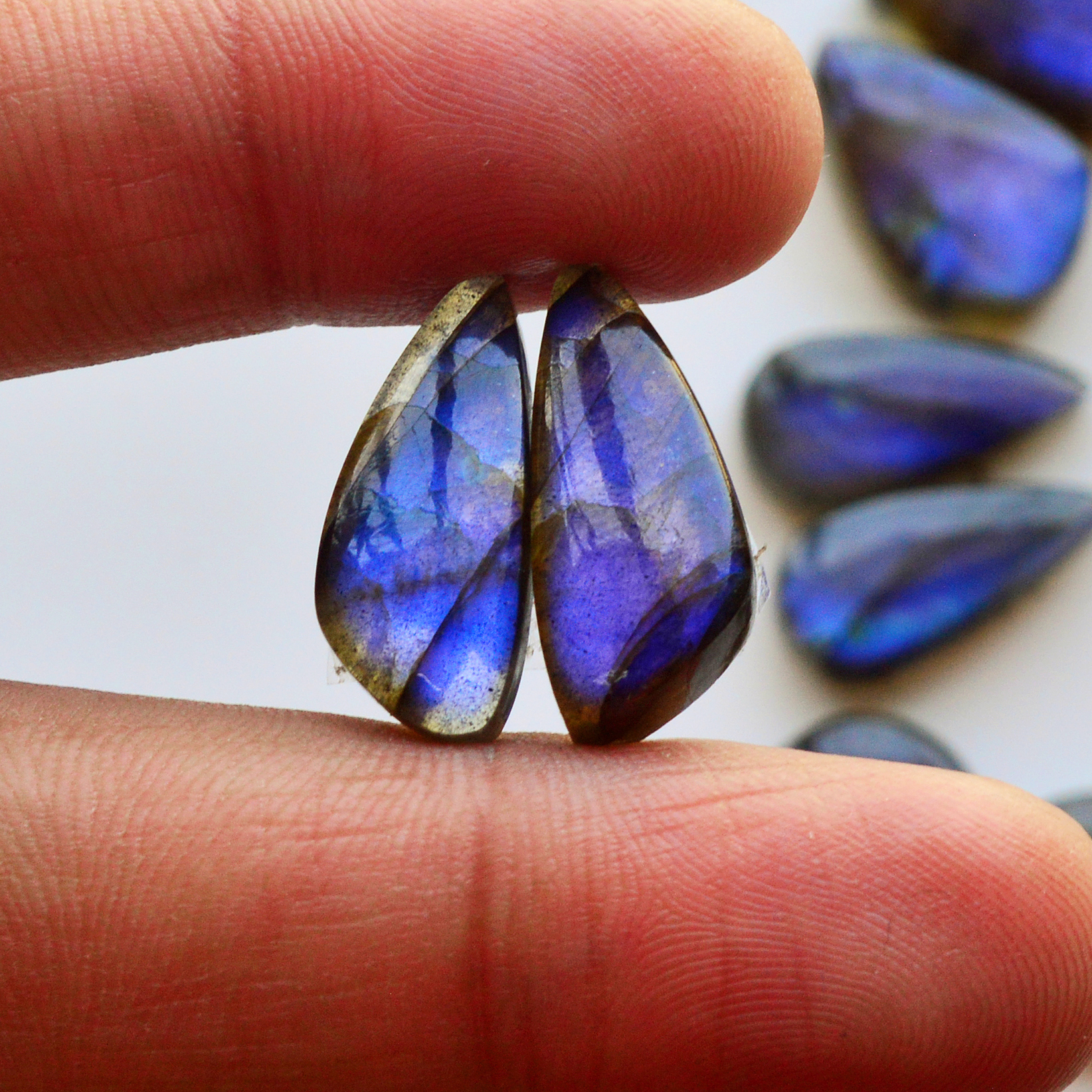 10 Pair 175Cts Natural Labradorite Pair Gemstone Lot for jewellery making 27x8 13x13mm 19754