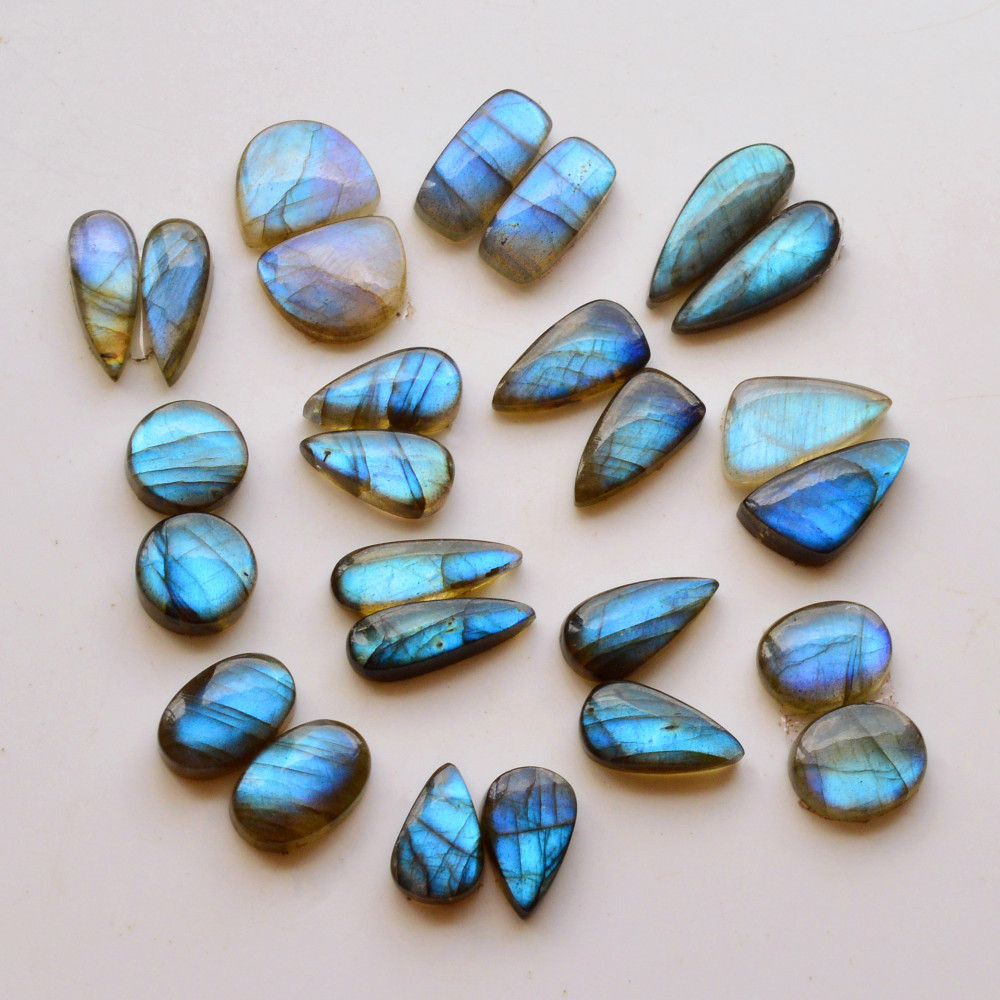 Image of 13 Pair 155Cts  Natural Labradorite Pair Gemstone Lot for jewellery making  22x8 12x12mm #19758