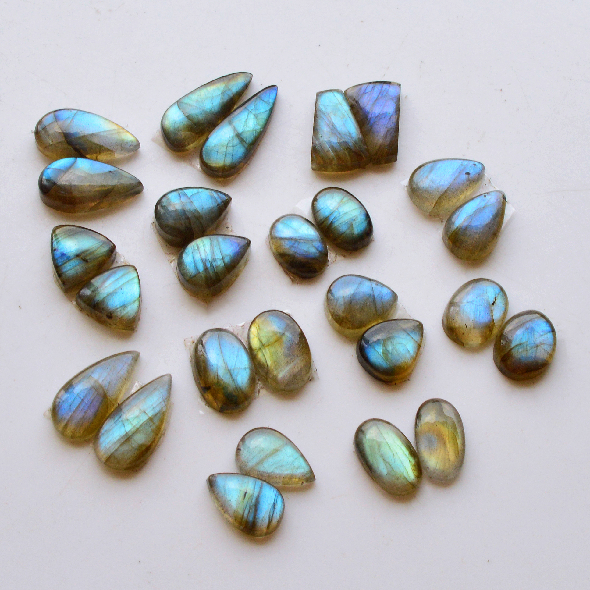 13 Pair 91Cts  Natural Labradorite Pair Gemstone Lot for jewellery making  18x8 12x8mm 19759