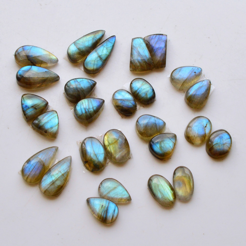 Image of 13 Pair 91Cts  Natural Labradorite Pair Gemstone Lot for jewellery making  18x8 12x8mm #19759