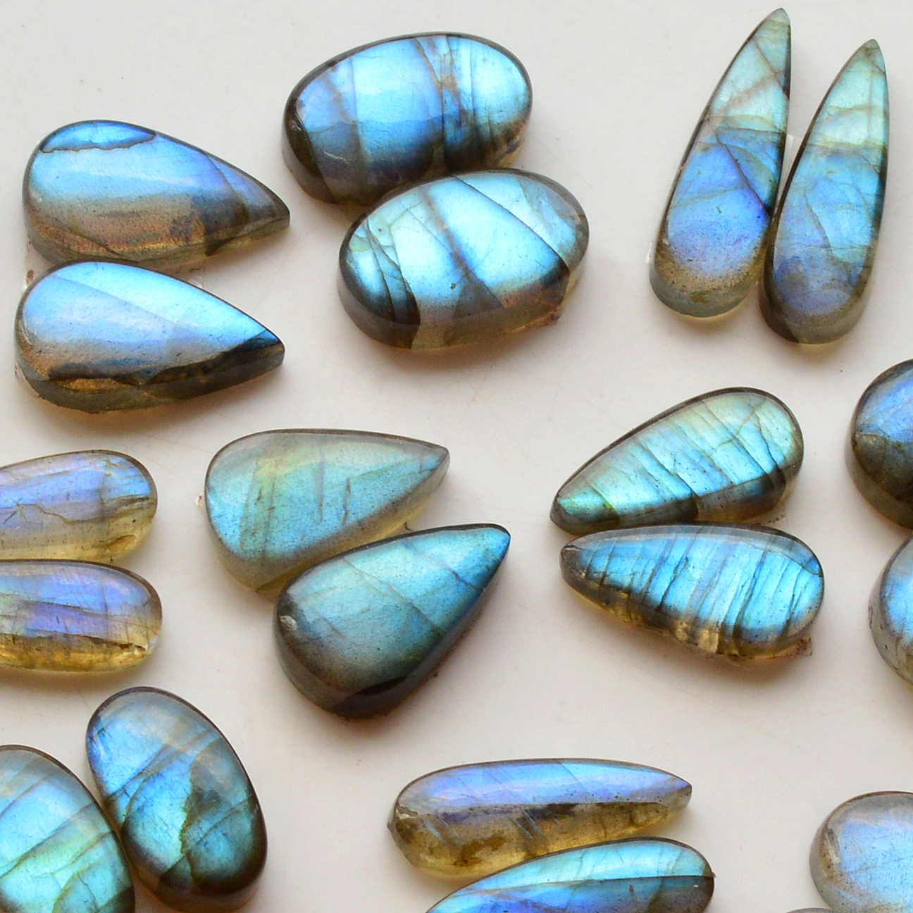 11 Pair 143Cts  Natural Labradorite Pair Gemstone Lot for jewellery making  22x7 12x10mm 19760