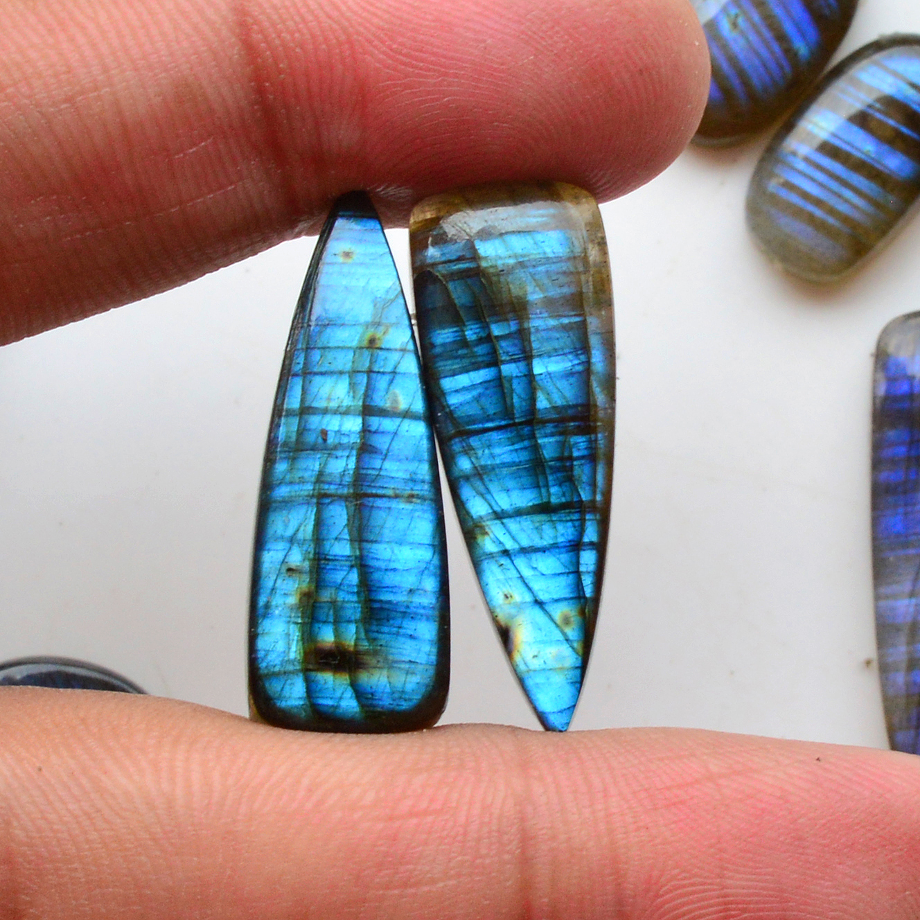 9 Pair 180Cts  Natural Labradorite Pair Gemstone Lot for jewellery making  23x18 13x10mm 19763