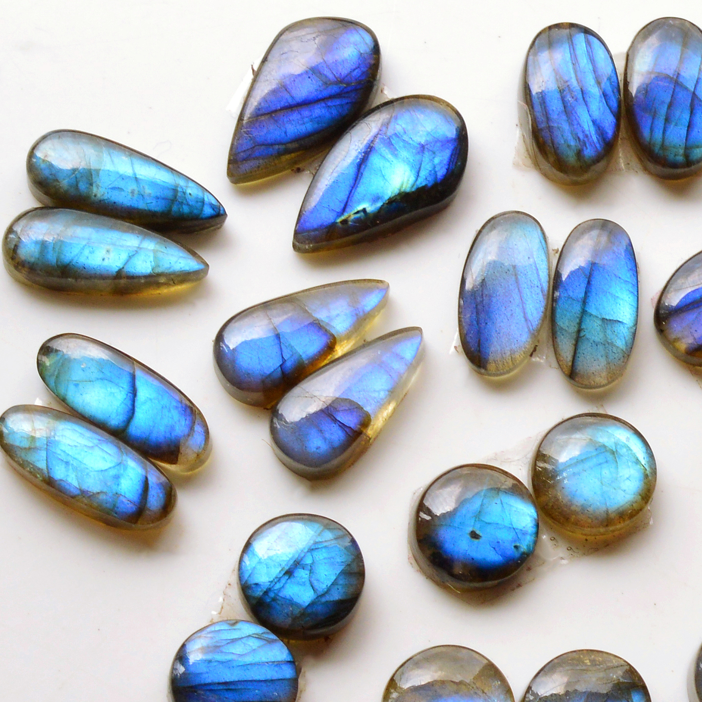 12 Pair 152Cts  Natural Labradorite Pair Gemstone Lot for jewellery making  17x8 11x11mm 19767