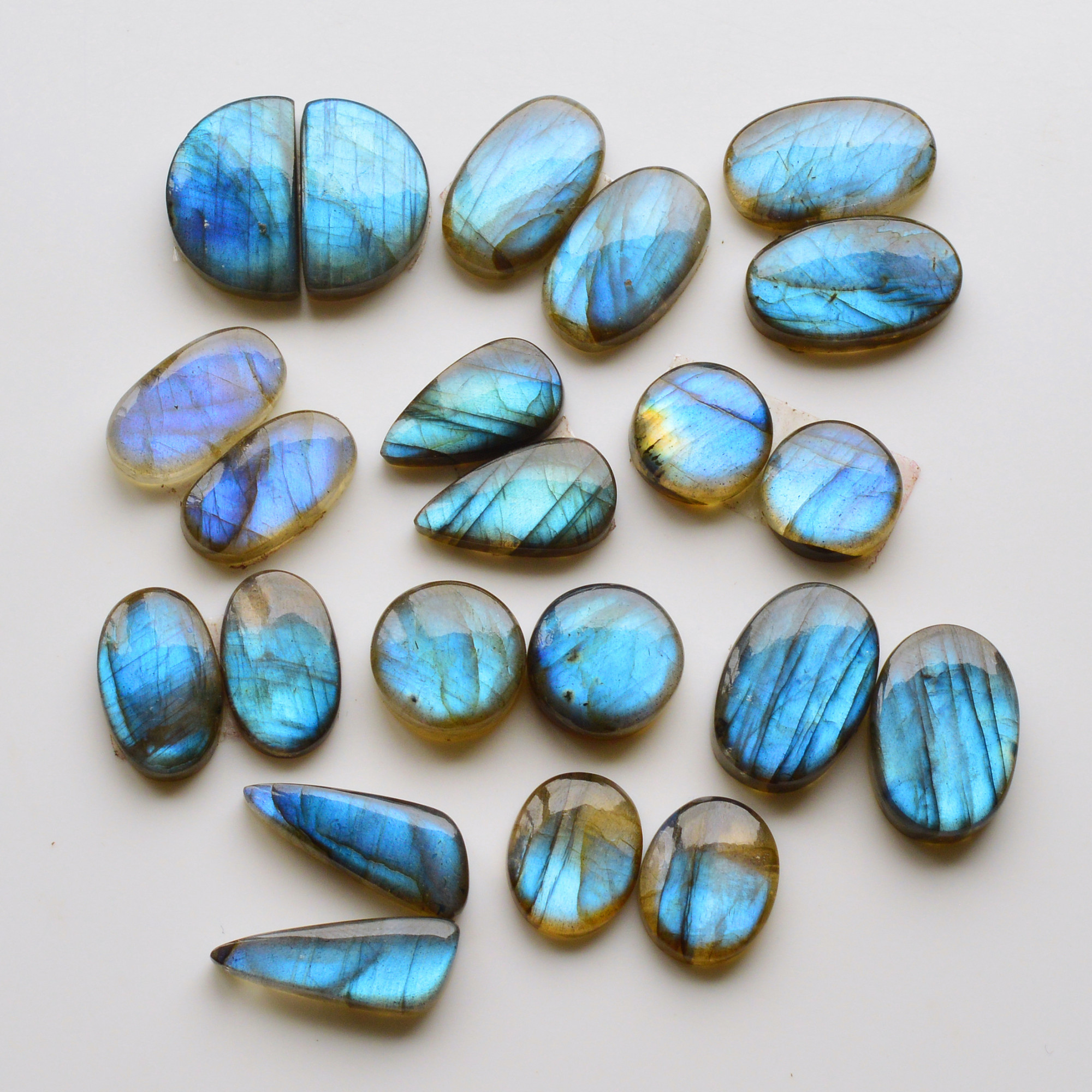 11 Pair 215Cts  Natural Labradorite Pair Gemstone Lot for jewellery making  20x12 13x13mm 19776