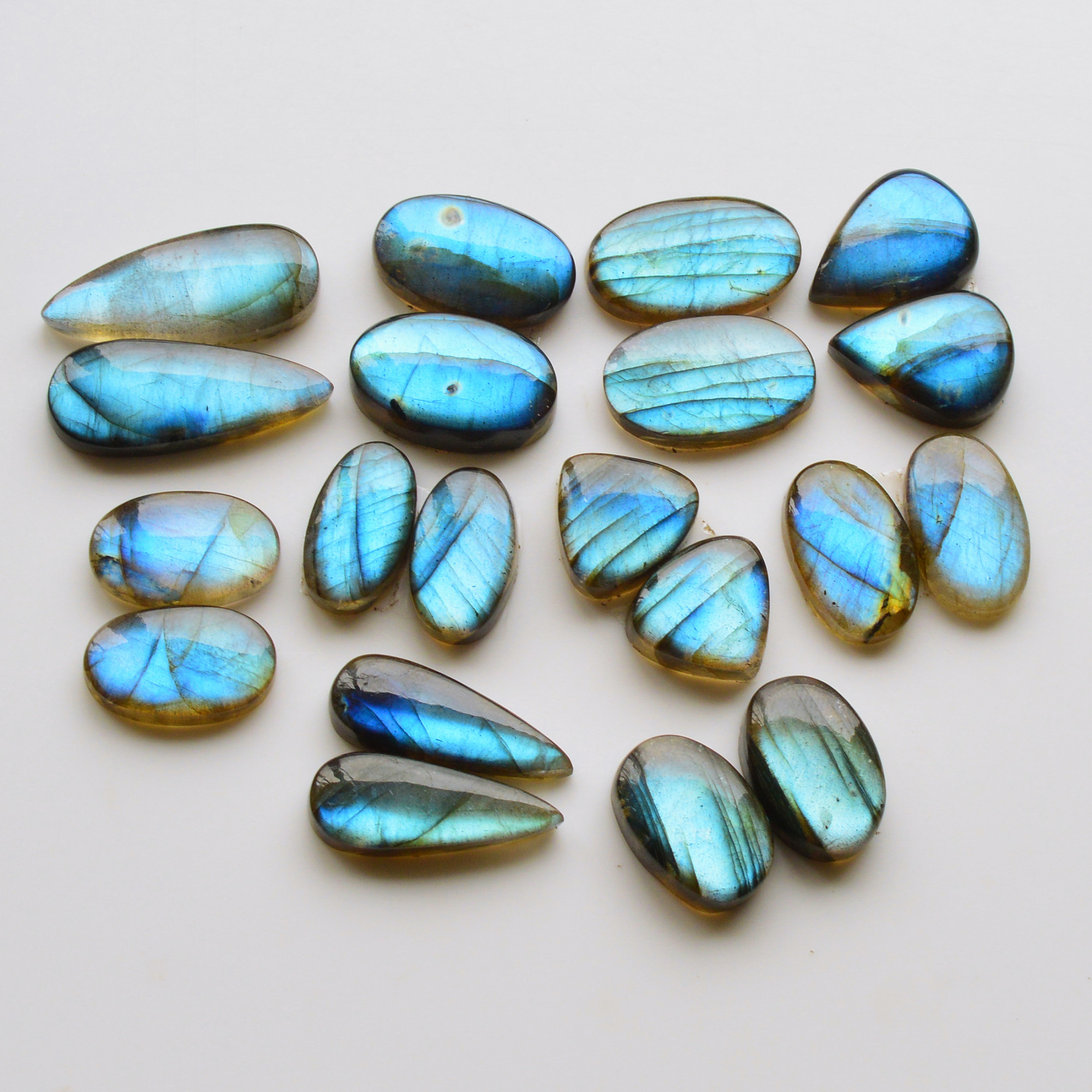 10 Pair 154Cts  Natural Labradorite Pair Gemstone Lot for jewellery making  24x10 13x13mm 19777