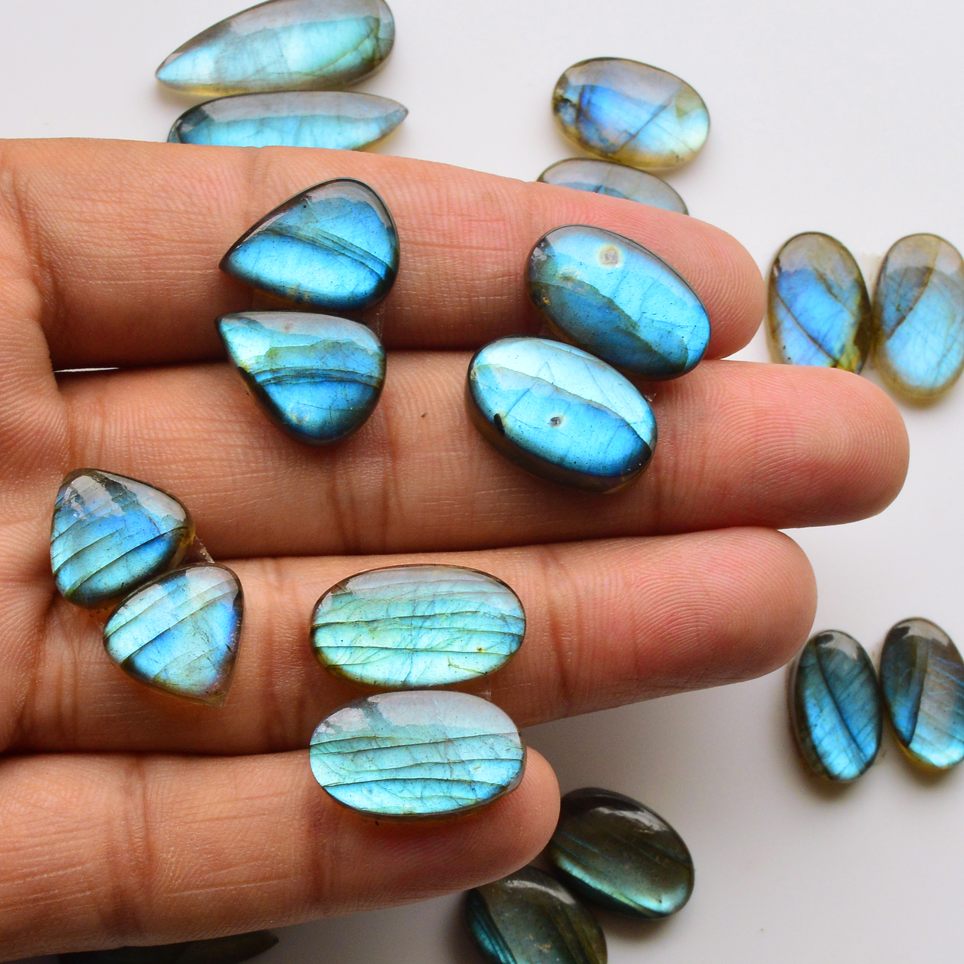 10 Pair 154Cts  Natural Labradorite Pair Gemstone Lot for jewellery making  24x10 13x13mm 19777