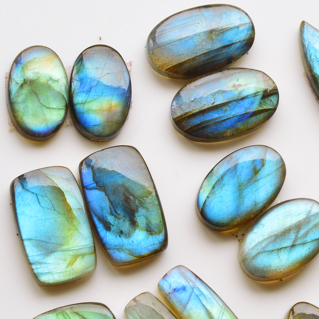 9 Pair 195Cts  Natural Labradorite Pair Gemstone Lot for jewellery making  22x13 13x17mm 19778
