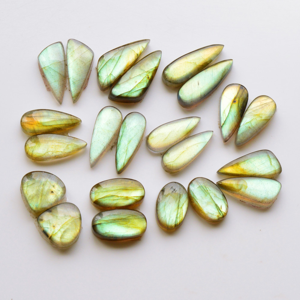 Image of 11 Pair 139Cts  Natural Labradorite Pair Gemstone Lot for jewellery making  22x9 15x10mm #19785