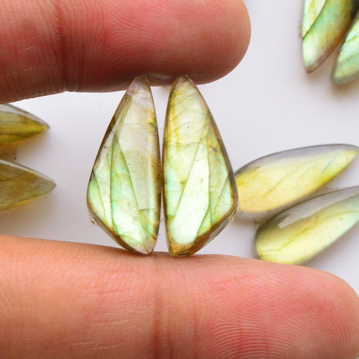 11 Pair 139Cts  Natural Labradorite Pair Gemstone Lot for jewellery making  22x9 15x10mm 19785