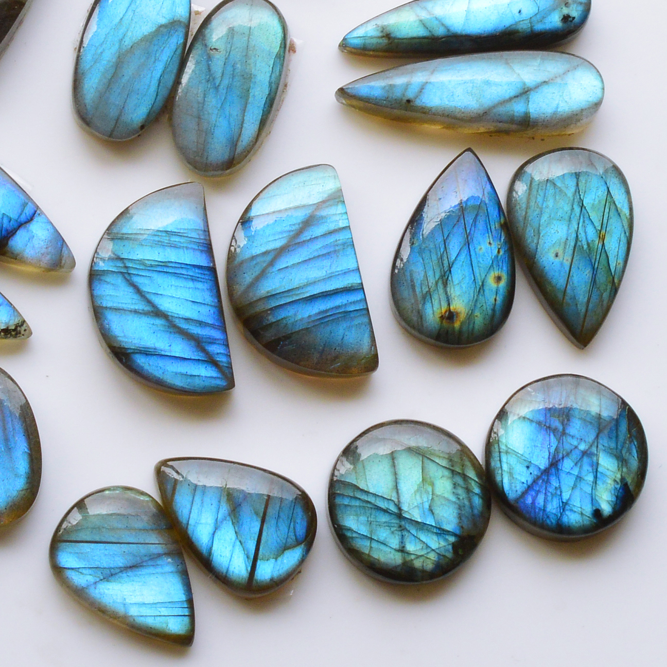 11 Pair 212Cts Natural Labradorite Pair Gemstone Lot for jewellery making 25x9 16x16mm 19787