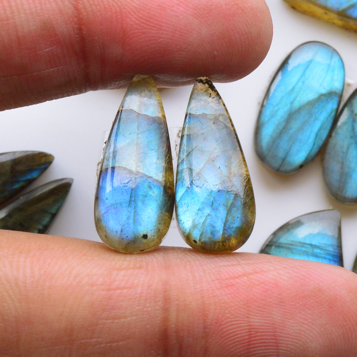 11 Pair 212Cts Natural Labradorite Pair Gemstone Lot for jewellery making 25x9 16x16mm 19787