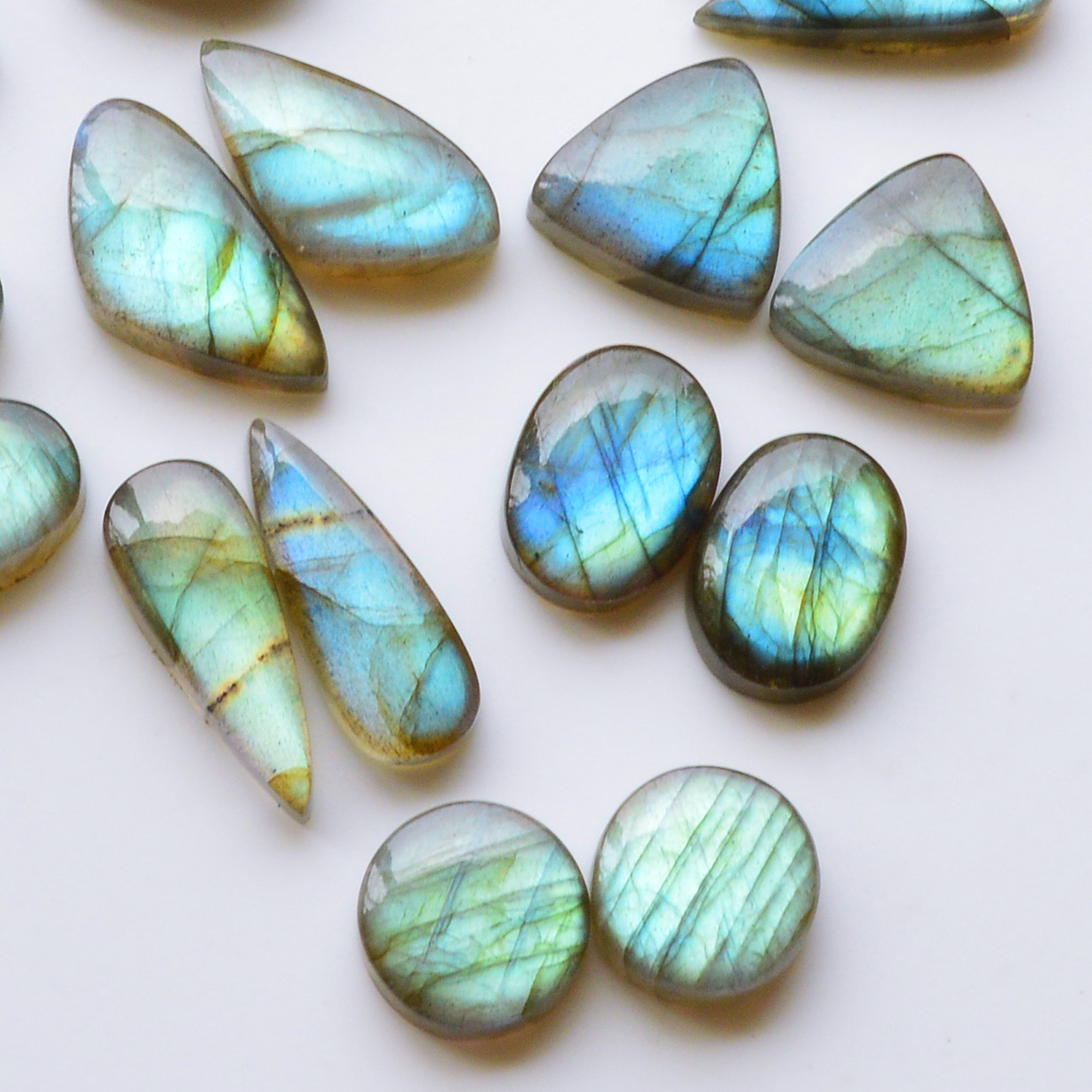 10 Pair 174Cts  Natural Labradorite Pair Gemstone Lot for jewellery making  24x10 12x12mm 19788