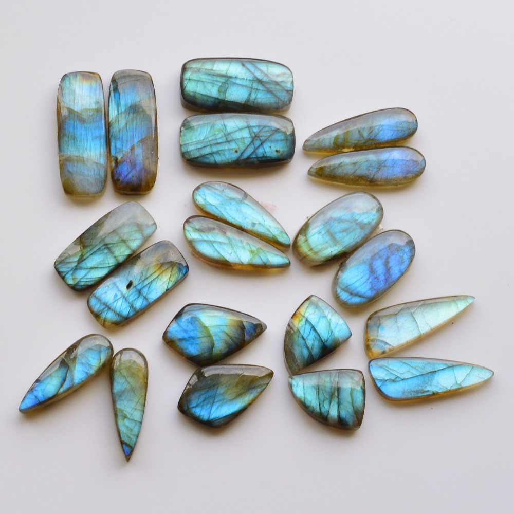 Image of 10 Pair 180Cts  Natural Labradorite Pair Gemstone Lot for jewellery making  23x11 20x11mm #19793
