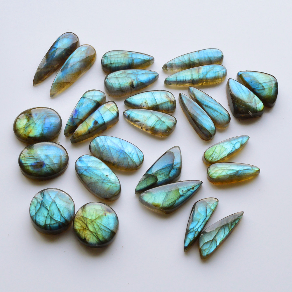 Image of 13 Pair 218Cts  Natural Labradorite Pair Gemstone Lot for jewellery making  26x8 16x16mm #19794