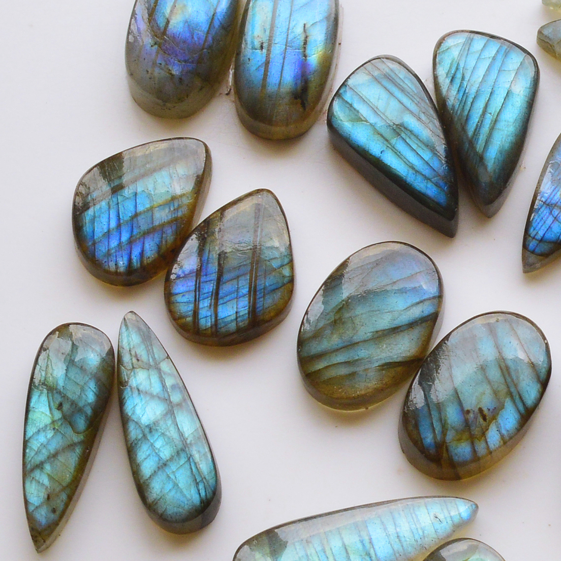 12 Pair 171Cts Natural Labradorite Pair Gemstone Lot for jewellery making 22x7 18x12mm 19795