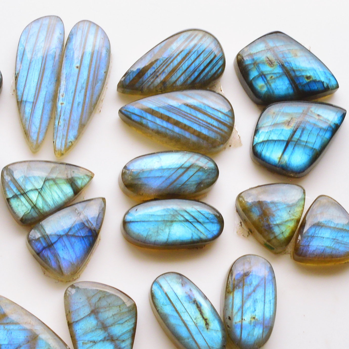 12 Pair 220Cts  Natural Labradorite Pair Gemstone Lot for jewellery making  27x8 18x18mm 19796
