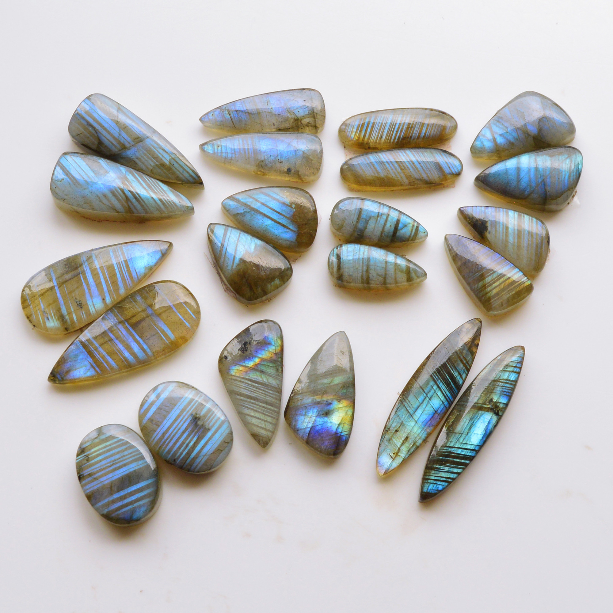 11 Pair 134Cts  Natural Labradorite Pair Gemstone Lot for jewellery making  22x7 11x7mm 19798