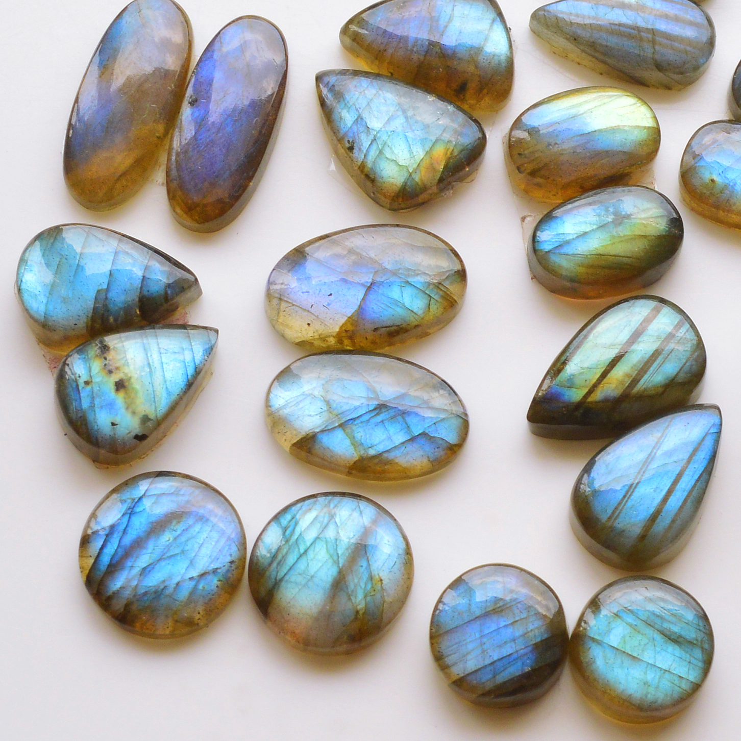 9 Pair 196Cts  Natural Labradorite Pair Gemstone Lot for jewellery making  32x10 22x12mm 19799