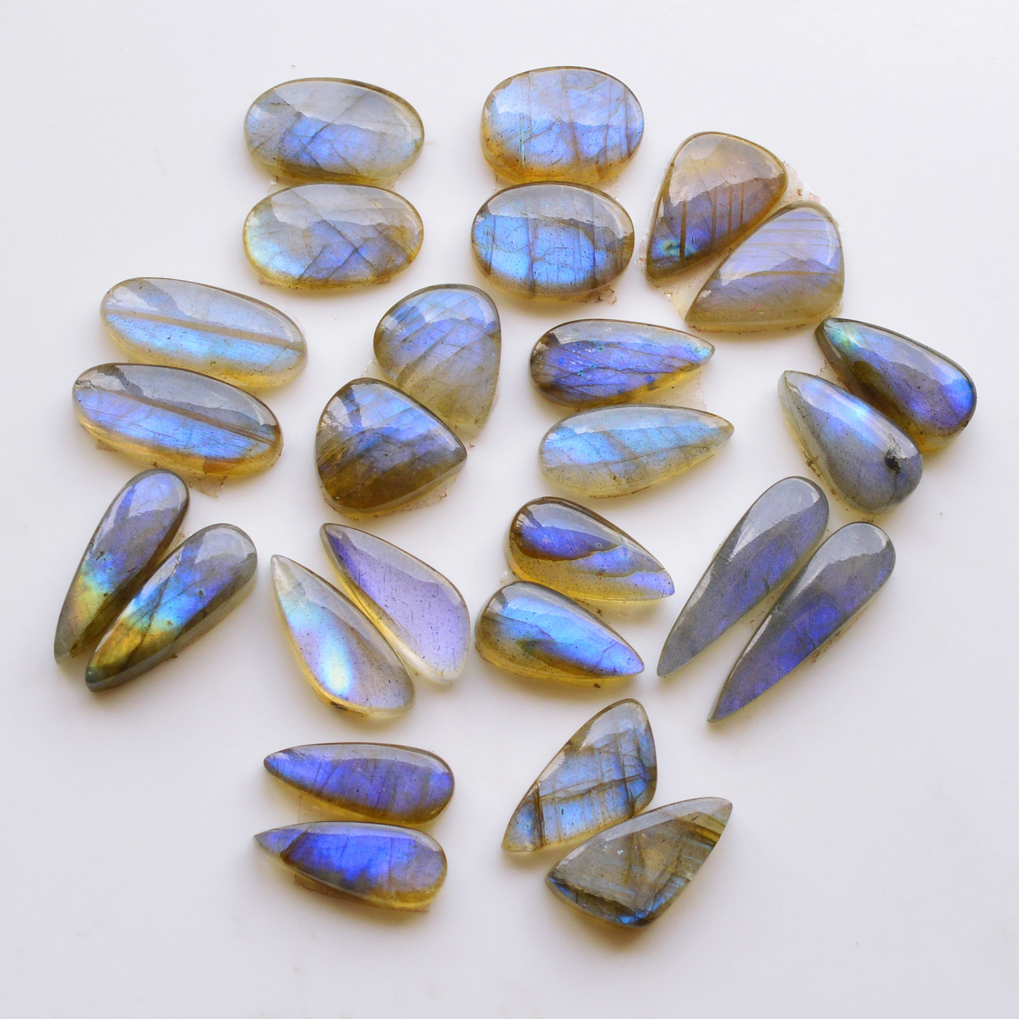 13 Pair 143Cts  Natural Labradorite Pair Gemstone Lot for jewellery making  24x7 15x12mm 19801