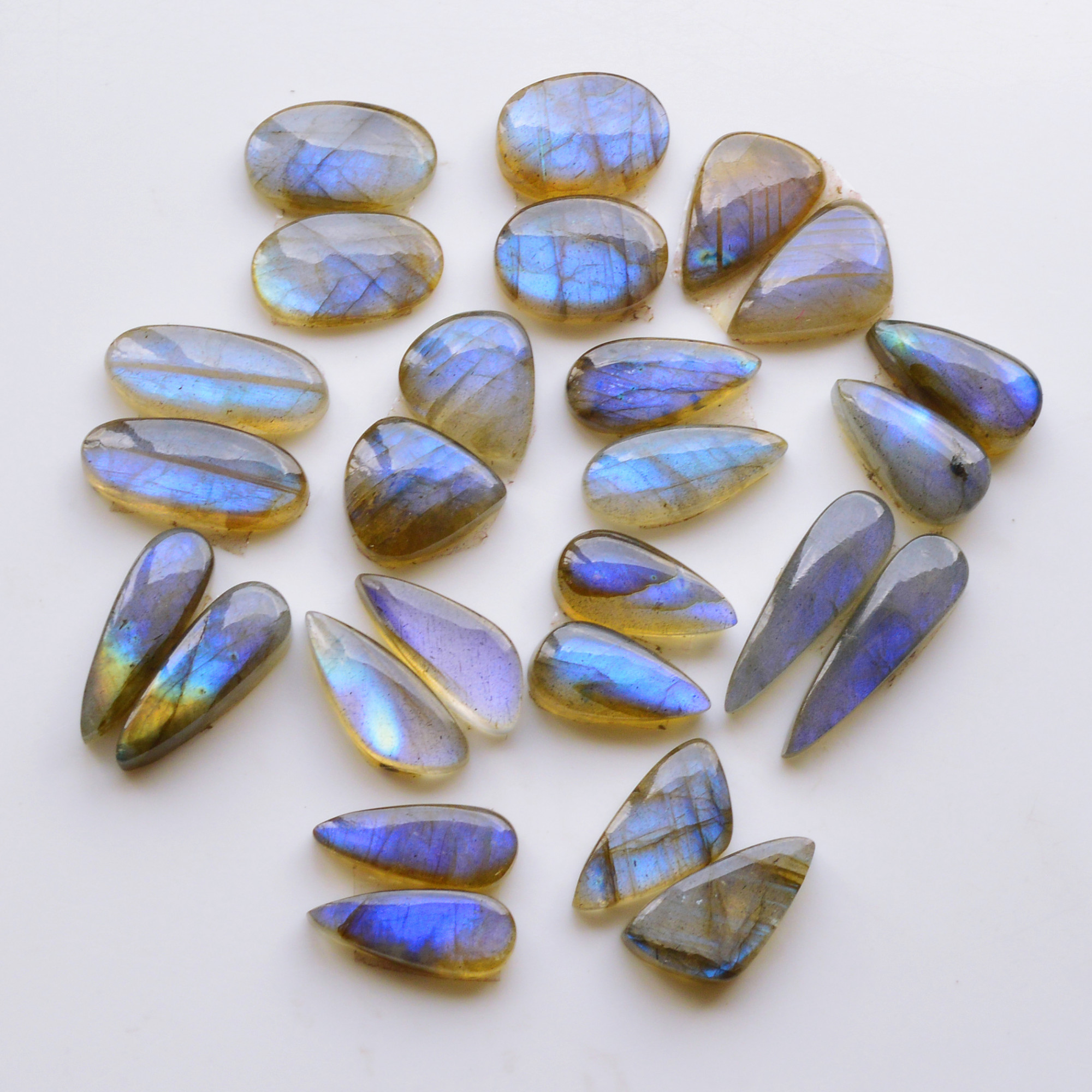 13 Pair 143Cts Natural Labradorite Pair Gemstone Lot for jewellery making 24x7 15x12mm 19801