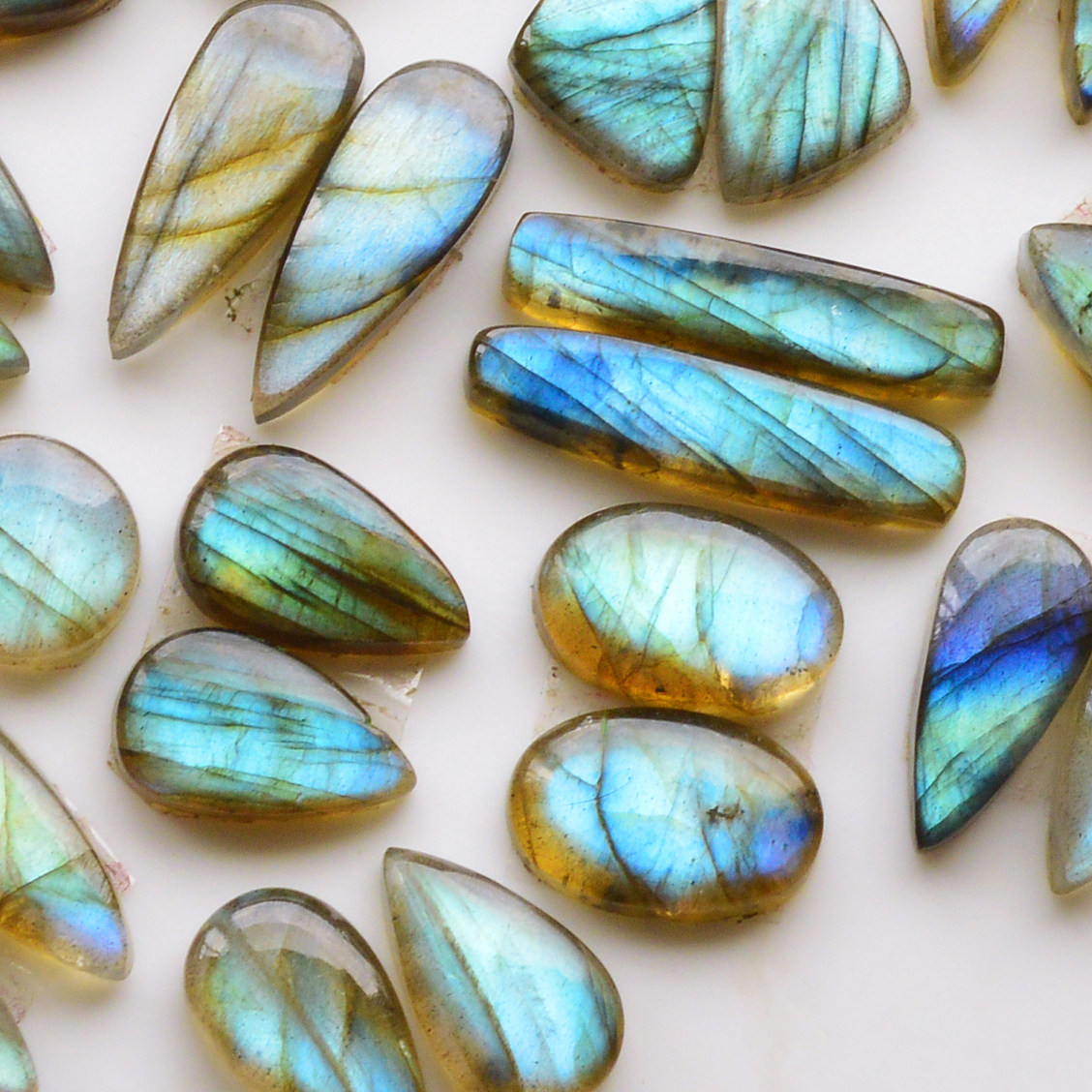 15 Pair 124Cts Natural Labradorite Pair Gemstone Lot for jewellery making 24x5 10x10mm 19803