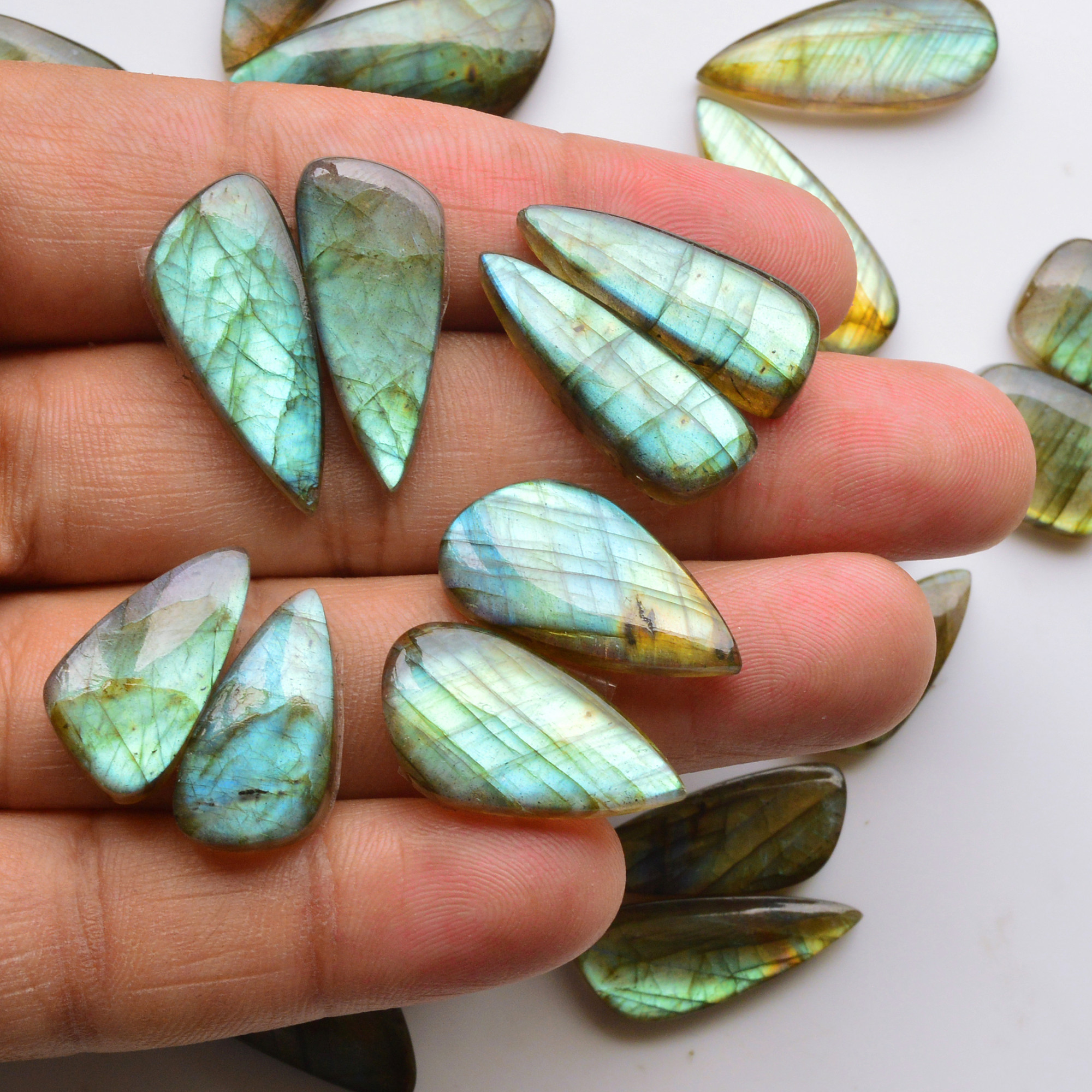 11 Pair 214Cts  Natural Labradorite Pair Gemstone Lot for jewellery making  28x13  30x10mm 19806