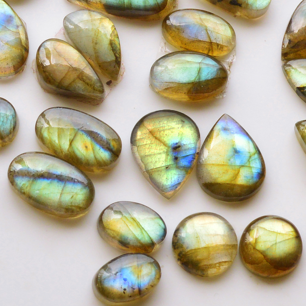18 Pair 130Cts  Natural Labradorite Pair Gemstone Lot for jewellery making  15x7 9x9mm 19808