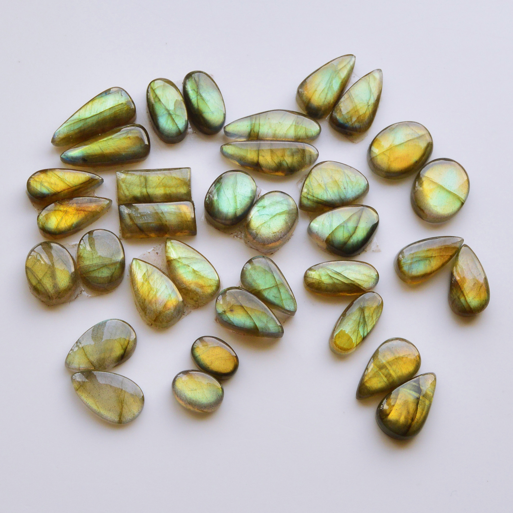 17 Pair 150Cts  Natural Labradorite Pair Gemstone Lot for jewellery making  18x8 10x7mm 19809