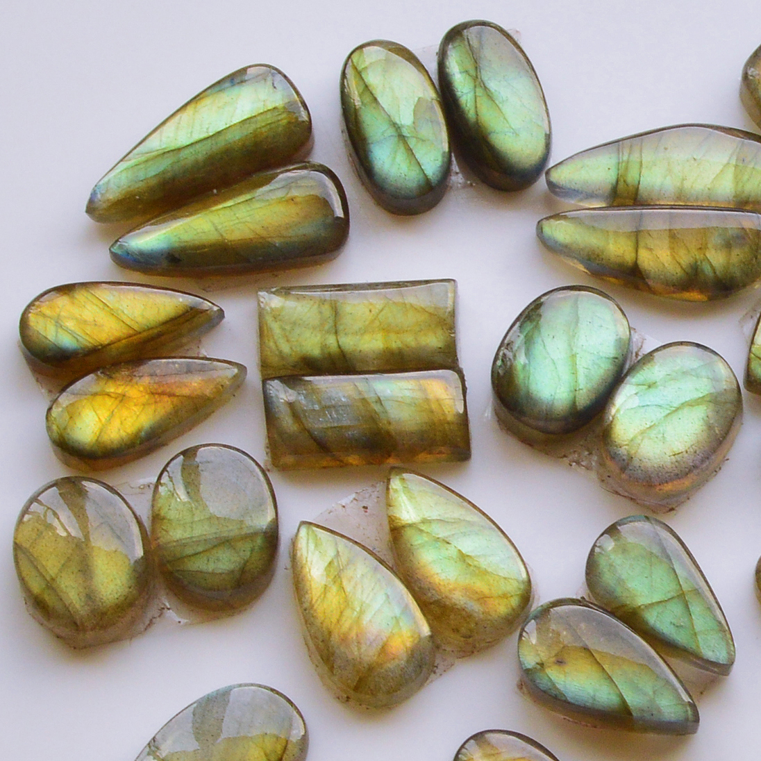 17 Pair 150Cts  Natural Labradorite Pair Gemstone Lot for jewellery making  18x8 10x7mm 19809