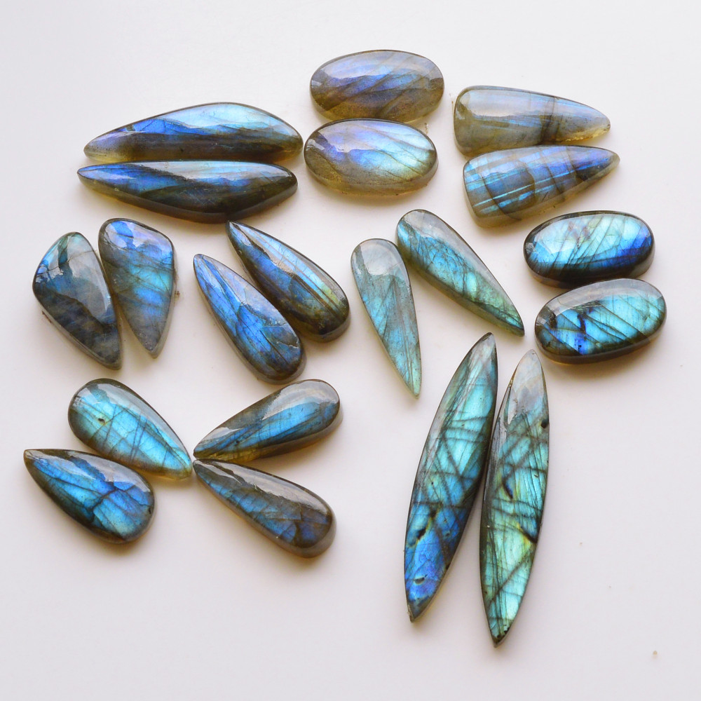 Image of 10 Pair 172Cts  Natural Labradorite Pair Gemstone Lot for jewellery making  39x8 16x10mm #19810