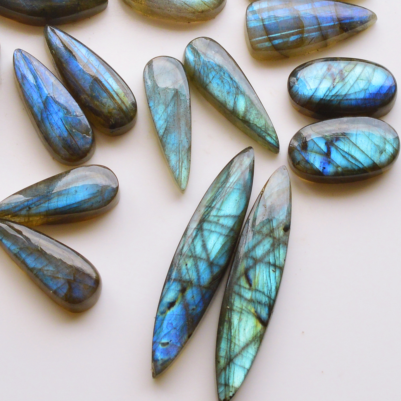 10 Pair 172Cts  Natural Labradorite Pair Gemstone Lot for jewellery making  39x8 16x10mm 19810
