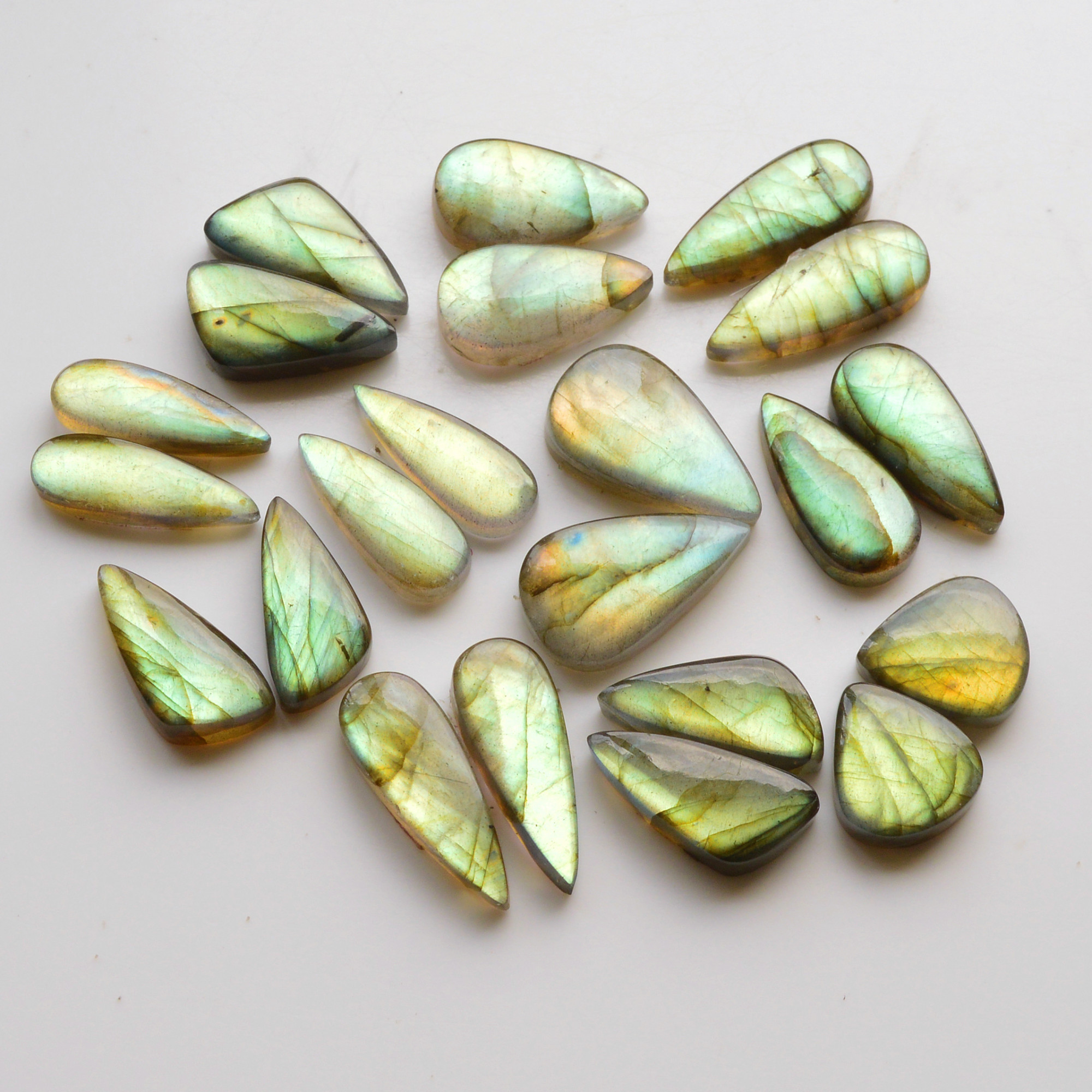 11 Pair 205Cts  Natural Labradorite Pair Gemstone Lot for jewellery making  23x14 21x11mm 19814