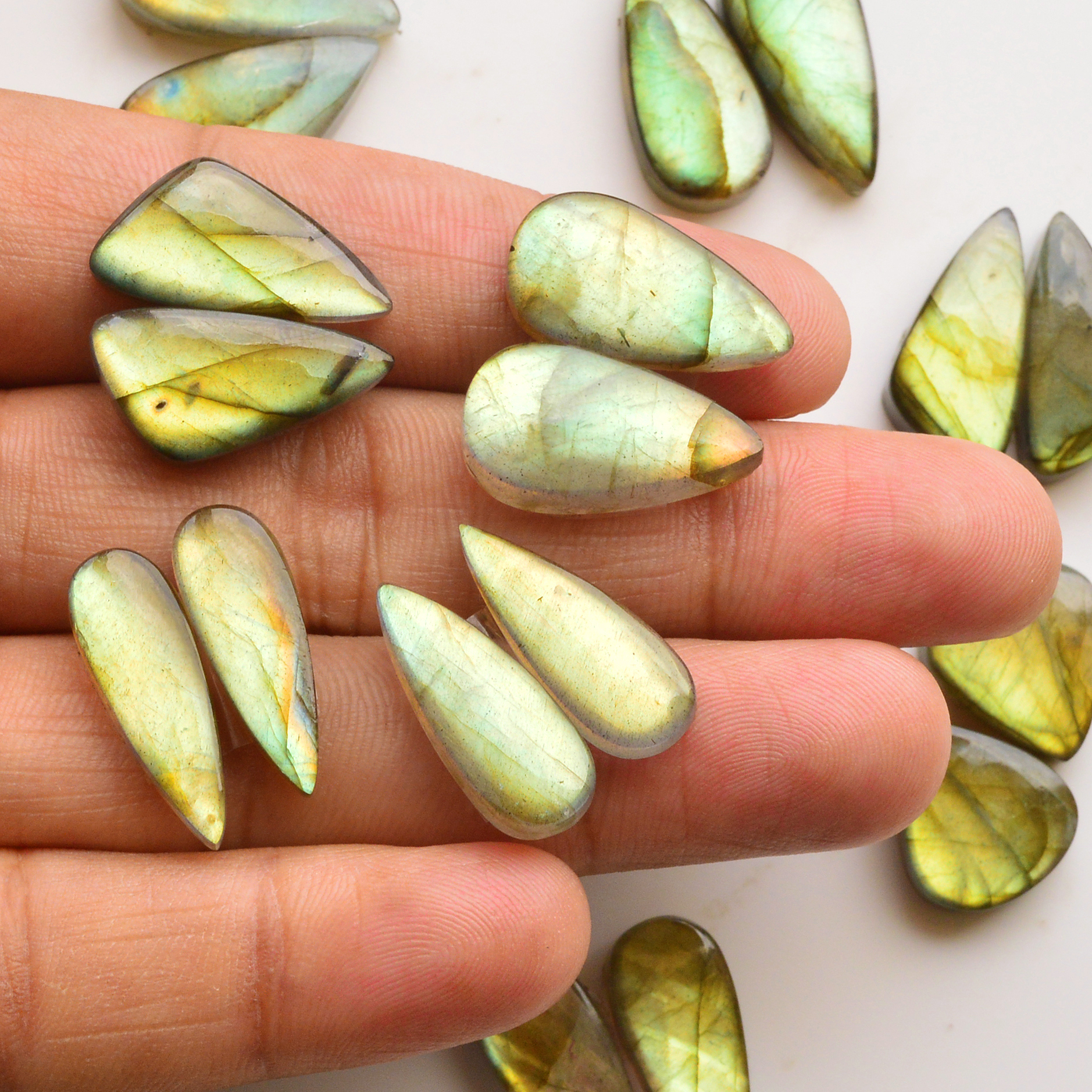 11 Pair 205Cts  Natural Labradorite Pair Gemstone Lot for jewellery making  23x14 21x11mm 19814