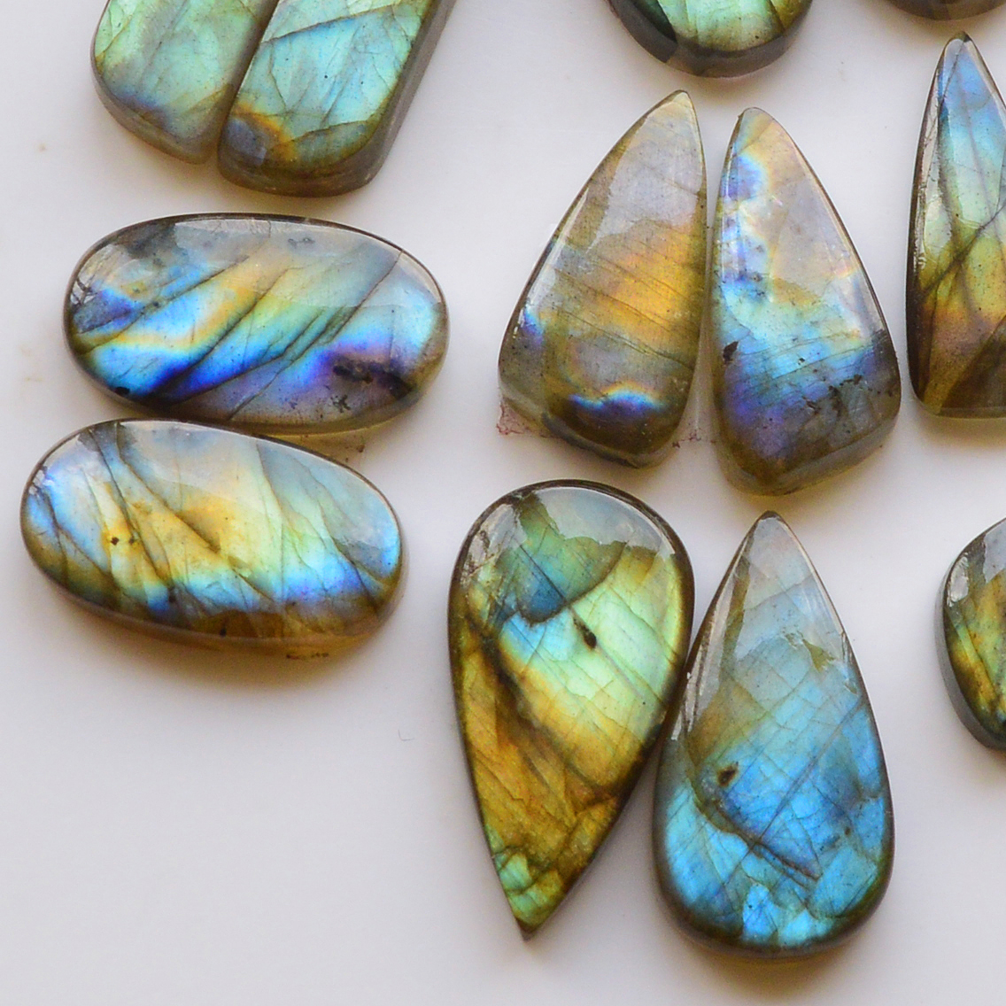 9 Pair 202Cts  Natural Labradorite Pair Gemstone Lot for jewellery making  33x8 21x12mm 19816