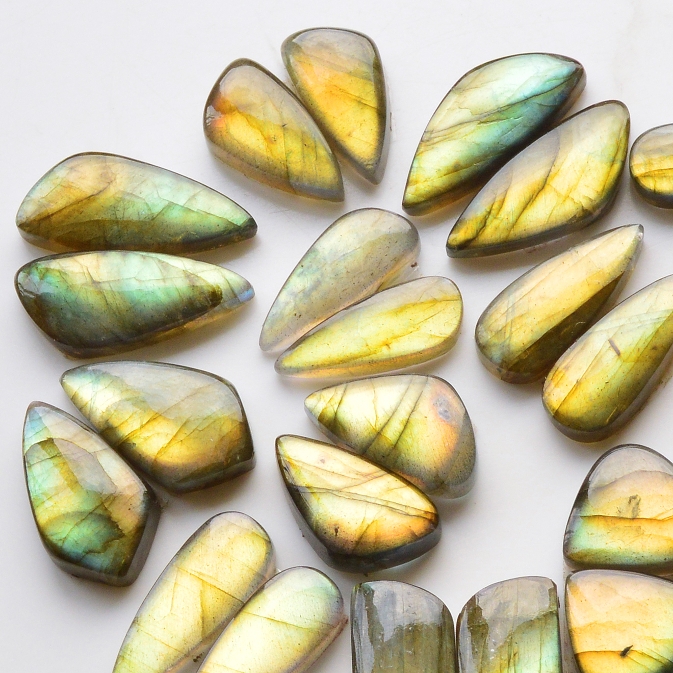 12 Pair 233Cts  Natural Labradorite Pair Gemstone Lot for jewellery making  33x10 15x14mm 19818