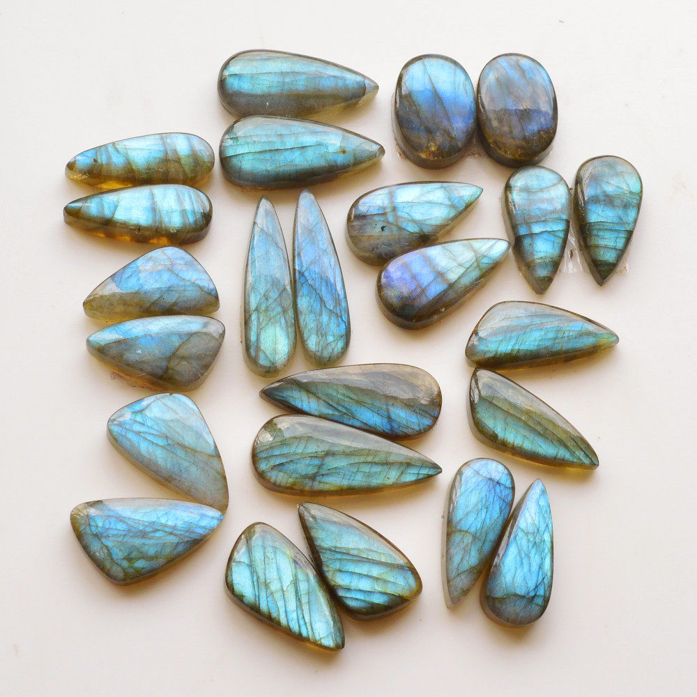 Image of 12 Pair 210Cts  Natural Labradorite Pair Gemstone Lot for jewellery making  26x7 18x10mm #19819