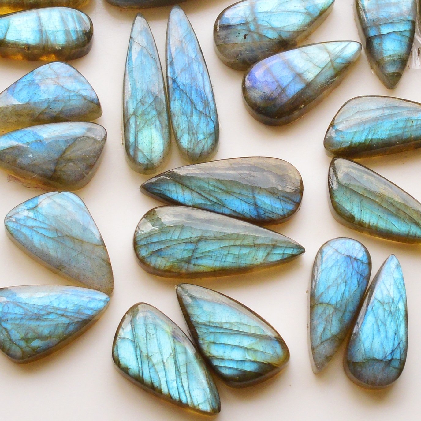 12 Pair 210Cts Natural Labradorite Pair Gemstone Lot for jewellery making 26x7 18x10mm 19819