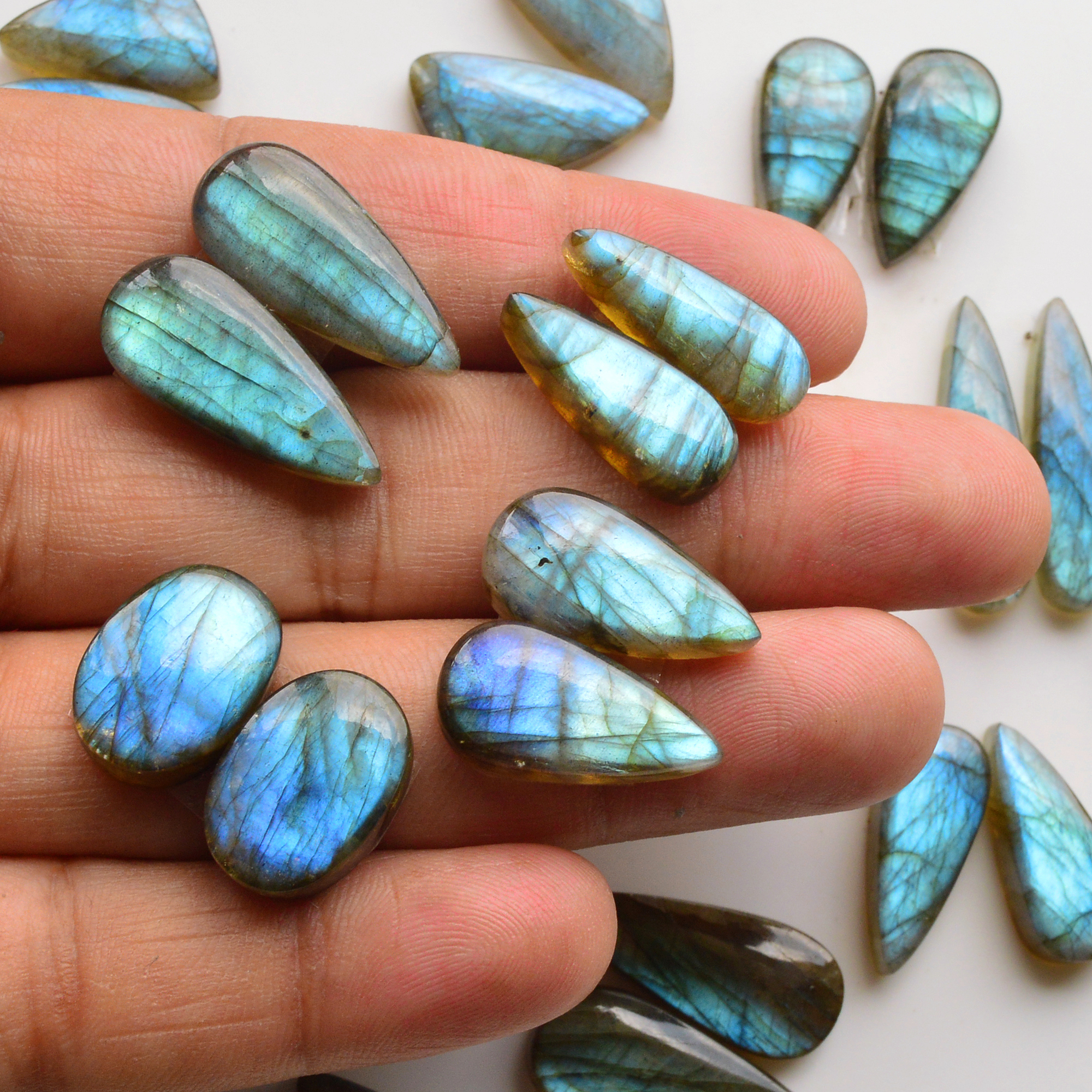 12 Pair 210Cts  Natural Labradorite Pair Gemstone Lot for jewellery making  26x7 18x10mm 19819