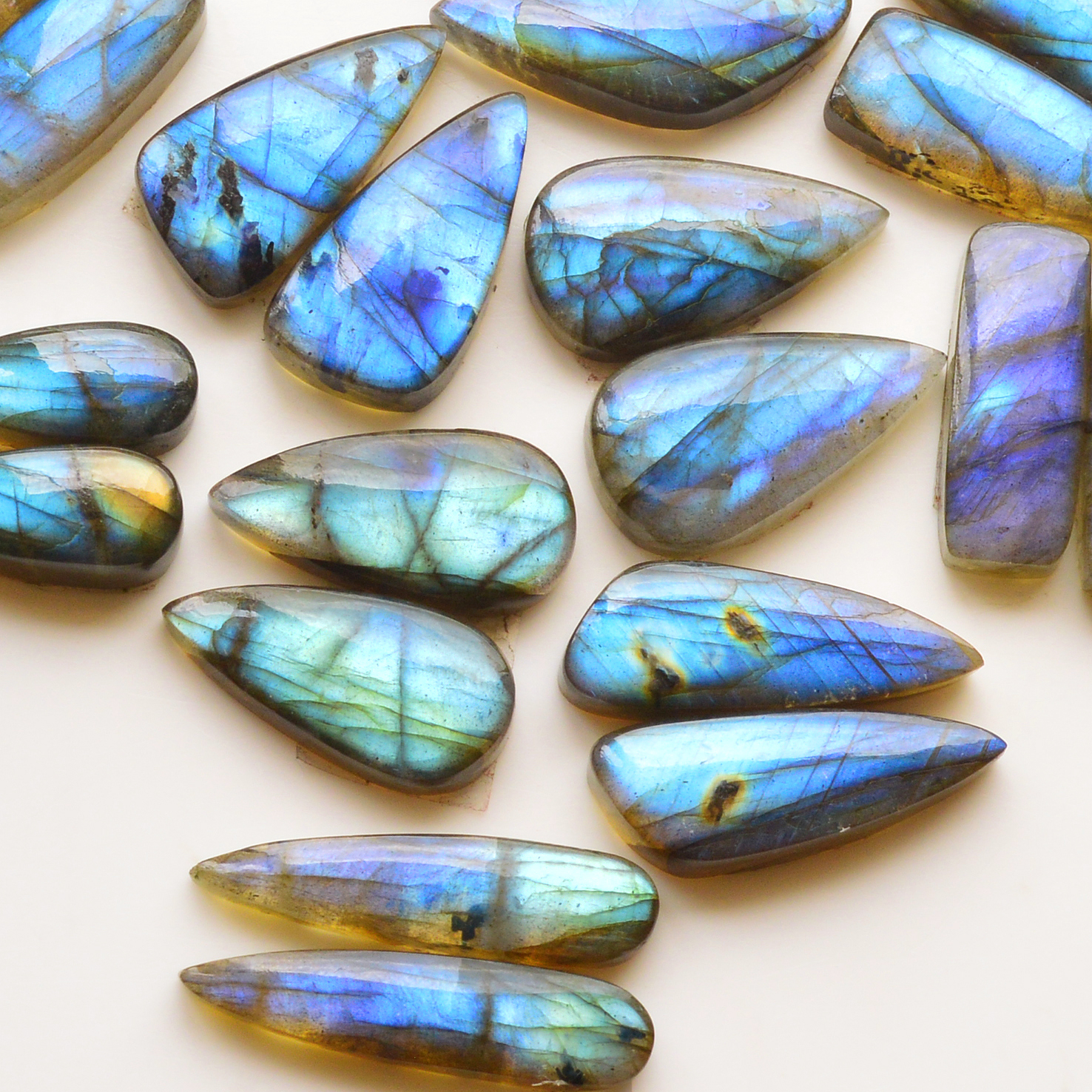 10 Pair 219Cts  Natural Labradorite Pair Gemstone Lot for jewellery making  27x9 23x12mm 19821