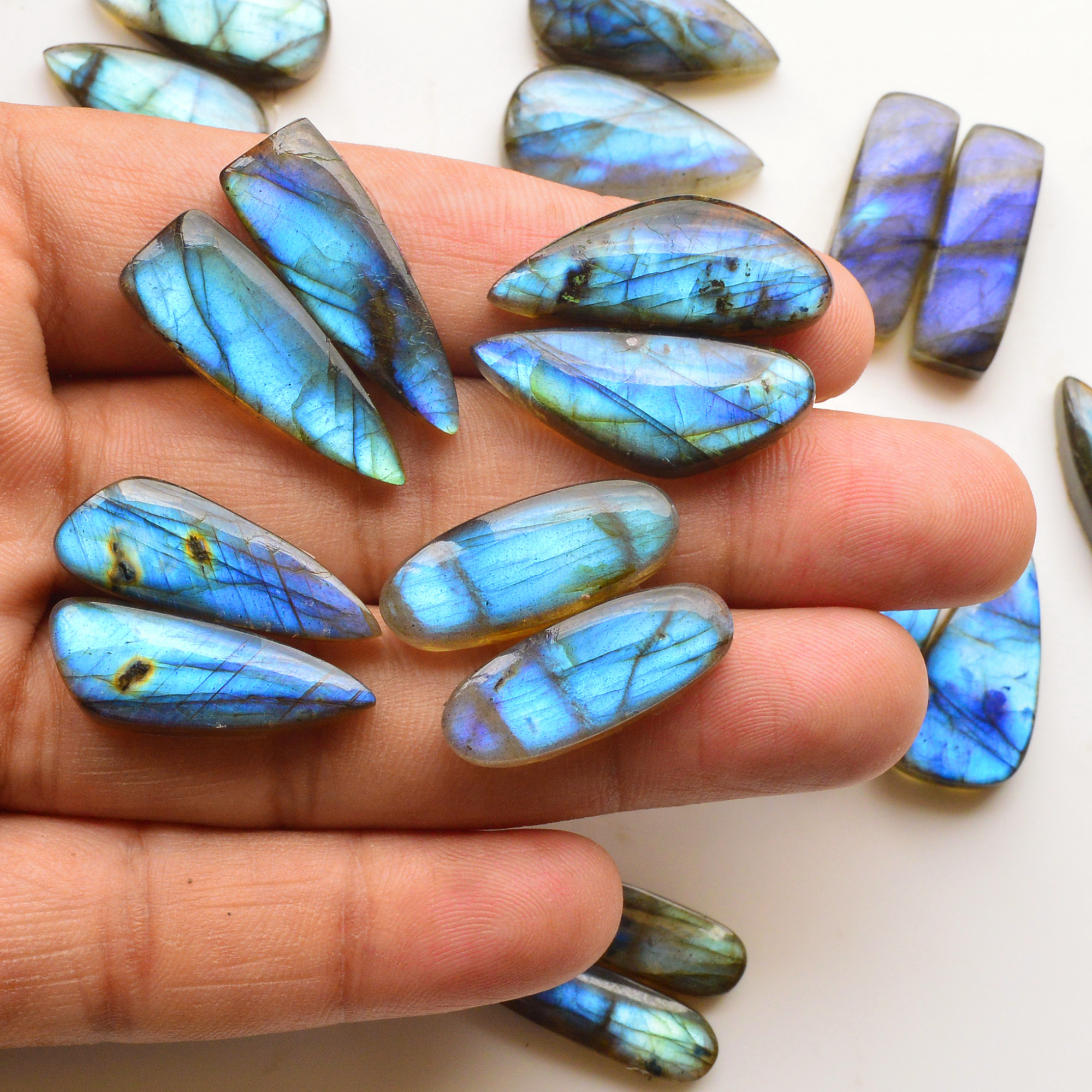 10 Pair 219Cts  Natural Labradorite Pair Gemstone Lot for jewellery making  27x9 23x12mm 19821