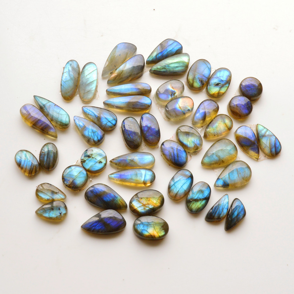 Image of 22 Pair 185Cts  Natural Labradorite Pair Gemstone Lot for jewellery making  18x8 10x10mm #19822