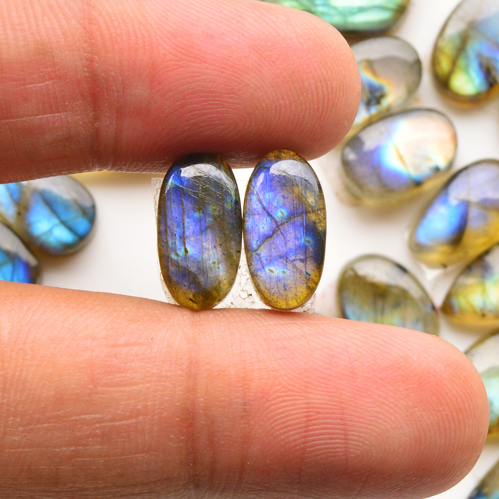 22 Pair 185Cts Natural Labradorite Pair Gemstone Lot for jewellery making 18x8 10x10mm 19822