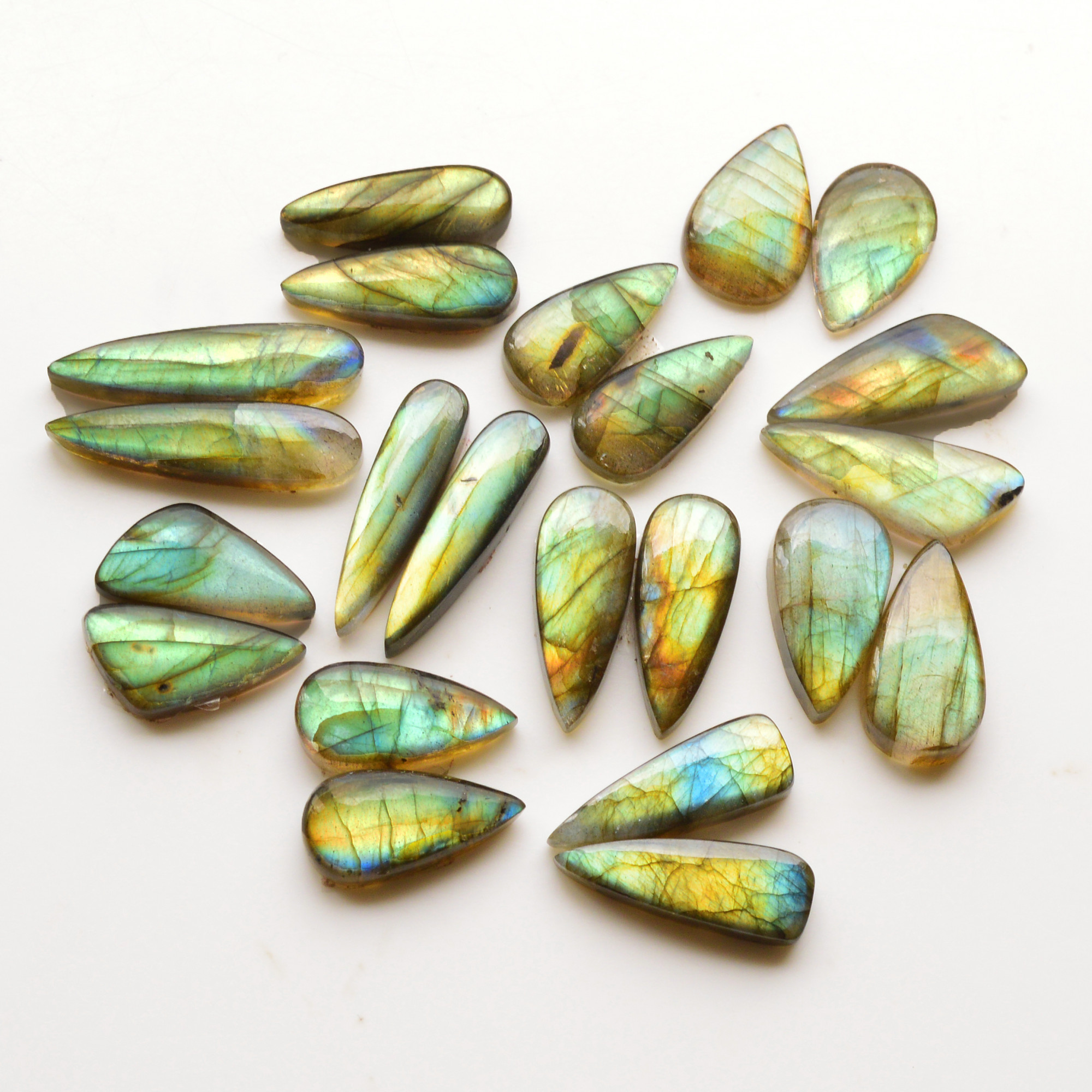 11 Pair 186Cts  Natural Labradorite Pair Gemstone Lot for jewellery making  27x7 19x12mm 19824
